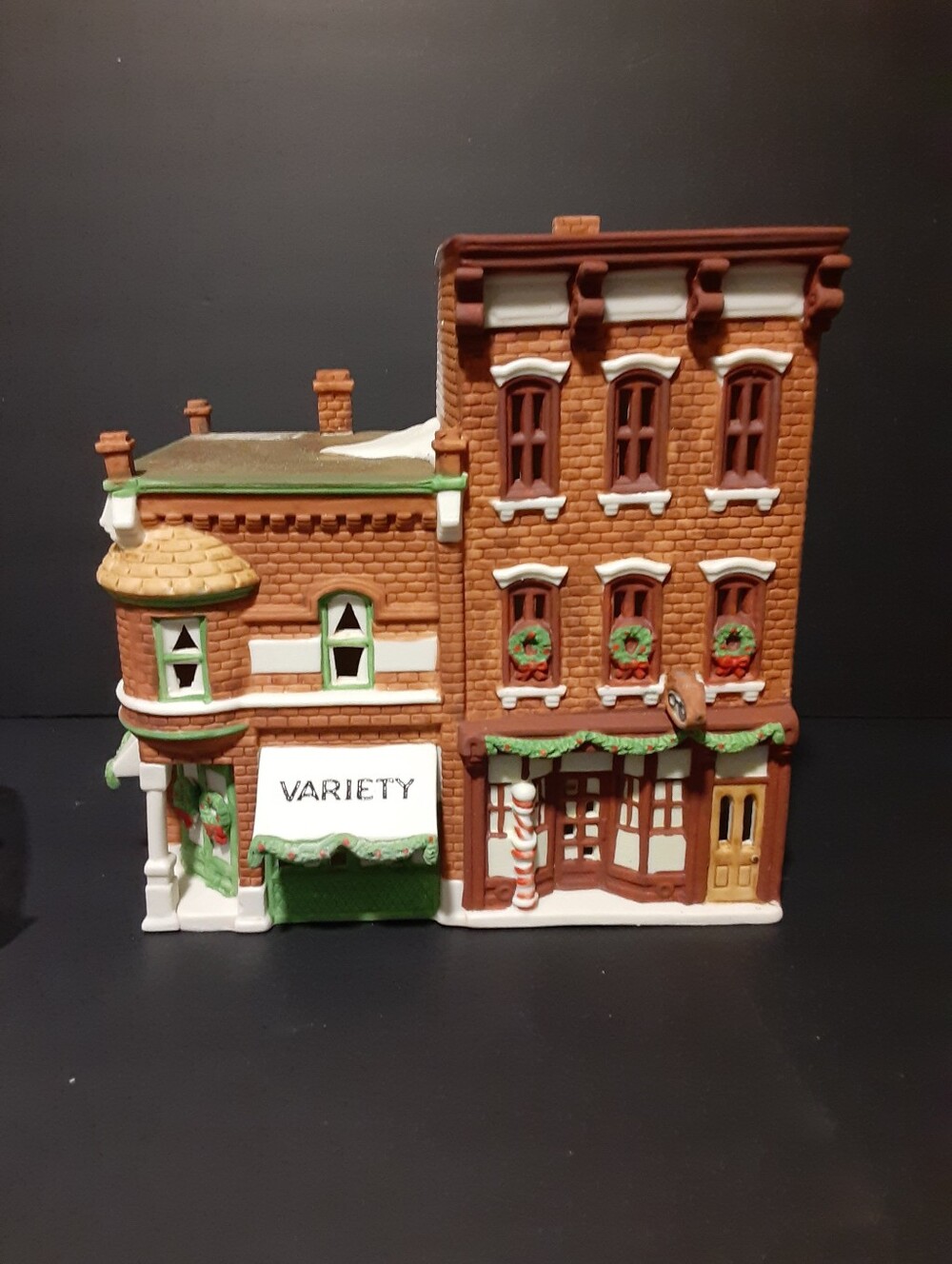 Department 56 "Variety Store & Barbershop" #5972-2 Vintage Christmas Village